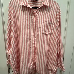 Old Navy Women’s Pink/Coral and white stripes